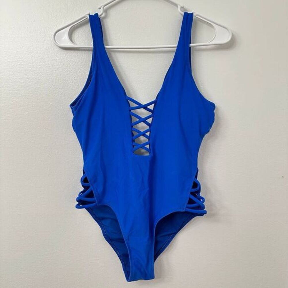 Swimsuit 1 Pc Size Small Blue Color
